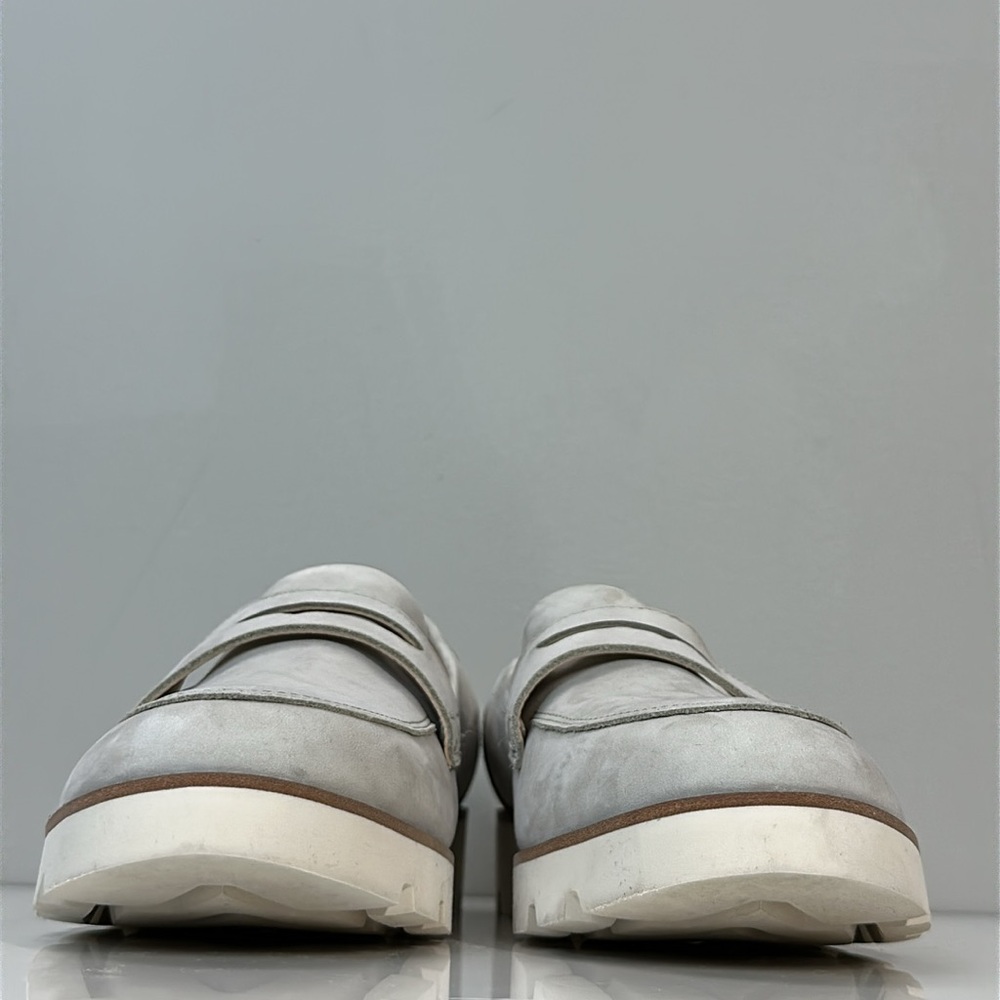 Vionic Light Gray Suede Penny Loafers - Picture 4 of 13